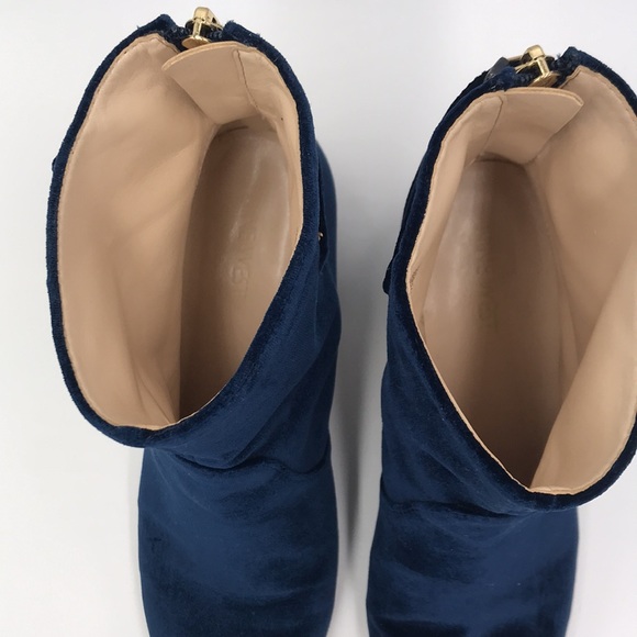 Blue velvet booties ankle boots 7.5 NWQUARRYN - Picture 5 of 11